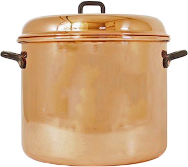 (Bild für) "CopperGarden®“ Kupfertopf 8L, (24cm) glatt mit Griffen (Eisen) & Deckel - zum Schließen ins Bild klicken