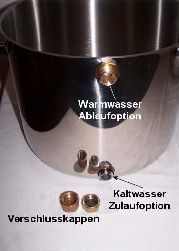 Kühlwasser-Zu-/Ablaufoption für unsere Kühltöpfe - Click Image to Close